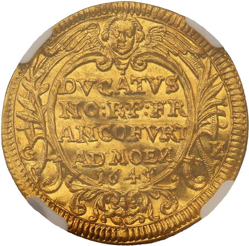 Niemcy, Frankfurt. Dukat (Engelsdukat) 1645 NGC MS61